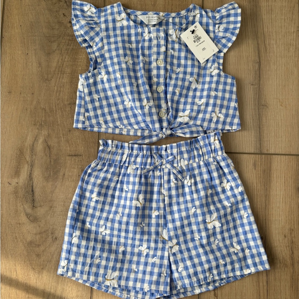Blue Gingham Two-Piece kids Set